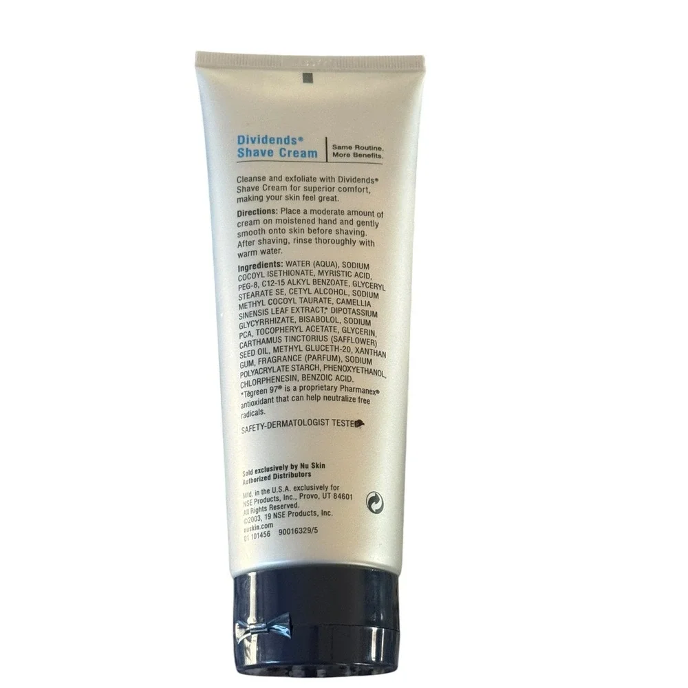 Nu Skin For‎ Men Dividends Shave Cream 7 Oz 200g Cleansing Exfoliating Sealed